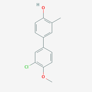 molecular formula C14H13ClO2 B6372027 4-(3-Chloro-4-methoxyphenyl)-2-methylphenol, 95% CAS No. 1261959-18-5