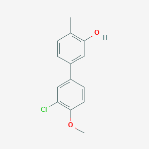 molecular formula C14H13ClO2 B6372033 5-(3-Chloro-4-methoxyphenyl)-2-methylphenol, 95% CAS No. 1261948-49-5