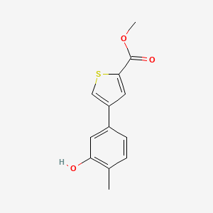 molecular formula C13H12O3S B6372038 5-[5-(Methoxycarbonyl)thiophen-3-yl]-2-methylphenol, 95% CAS No. 1261948-34-8