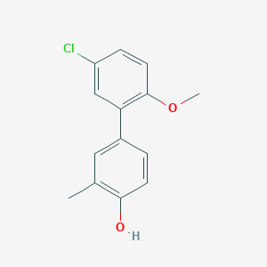 molecular formula C14H13ClO2 B6372045 4-(5-Chloro-2-methoxyphenyl)-2-methylphenol, 95% CAS No. 1261894-94-3