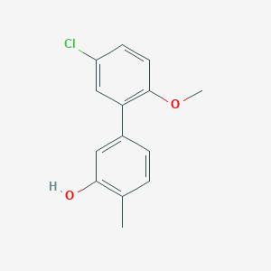 molecular formula C14H13ClO2 B6372049 5-(5-Chloro-2-methoxyphenyl)-2-methylphenol, 95% CAS No. 1261977-61-0