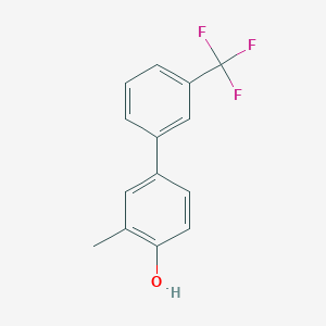 molecular formula C14H11F3O B6372066 2-Methyl-4-(3-trifluoromethylphenyl)phenol, 95% CAS No. 1261788-73-1
