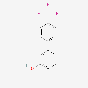 molecular formula C14H11F3O B6372079 2-Methyl-5-(4-trifluoromethylphenyl)phenol, 95% CAS No. 1261496-90-5