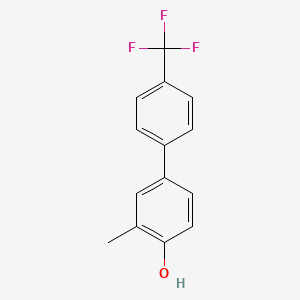 molecular formula C14H11F3O B6372092 2-Methyl-4-(4-trifluoromethylphenyl)phenol, 95% CAS No. 1255637-20-7