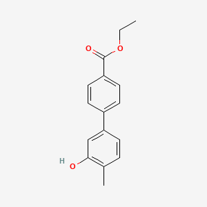 molecular formula C16H16O3 B6372215 5-(4-Ethoxycarbonylphenyl)-2-methylphenol, 95% CAS No. 1261941-85-8