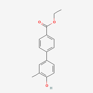 molecular formula C16H16O3 B6372237 4-(4-Ethoxycarbonylphenyl)-2-methylphenol, 95% CAS No. 1261895-10-6