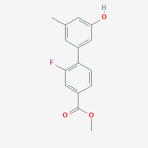 molecular formula C15H13FO3 B6372251 5-(2-Fluoro-4-methoxycarbonylphenyl)-3-methylphenol, 95% CAS No. 1261888-38-3