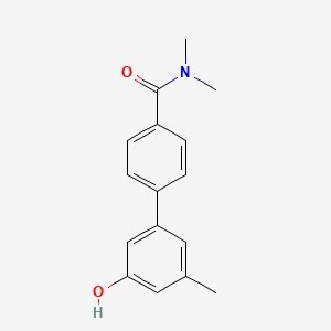 molecular formula C16H17NO2 B6372261 5-[4-(N,N-Dimethylaminocarbonyl)phenyl]-3-methylphenol, 95% CAS No. 1261941-73-4