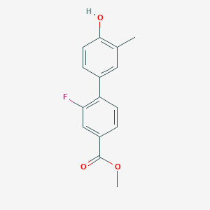 molecular formula C15H13FO3 B6372285 4-(2-Fluoro-4-methoxycarbonylphenyl)-2-methylphenol, 95% CAS No. 1261917-59-2