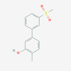 molecular formula C14H14O3S B6372325 2-Methyl-5-(3-methylsulfonylphenyl)phenol, 95% CAS No. 1261952-36-6