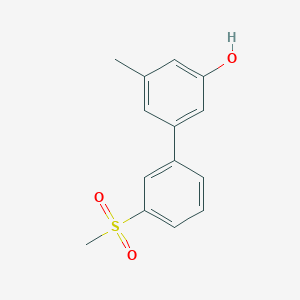 molecular formula C14H14O3S B6372361 3-Methyl-5-(3-methylsulfonylphenyl)phenol, 95% CAS No. 1261952-40-2