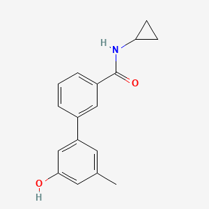 molecular formula C17H17NO2 B6372393 5-[3-(Cyclopropylaminocarbonyl)phenyl]-3-methylphenol, 95% CAS No. 1261942-28-2