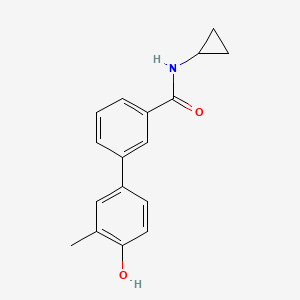 molecular formula C17H17NO2 B6372405 4-[3-(Cyclopropylaminocarbonyl)phenyl]-2-methylphenol, 95% CAS No. 1262000-40-7