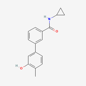 molecular formula C17H17NO2 B6372410 5-[3-(Cyclopropylaminocarbonyl)phenyl]-2-methylphenol, 95% CAS No. 1261987-64-7