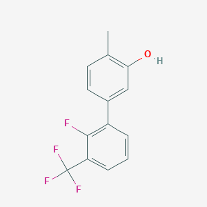 molecular formula C14H10F4O B6372476 5-(2-Fluoro-3-trifluoromethylphenyl)-2-methylphenol, 95% CAS No. 1261977-79-0