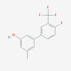 molecular formula C14H10F4O B6372487 5-(4-Fluoro-3-trifluoromethylphenyl)-3-methylphenol, 95% CAS No. 1261960-71-7