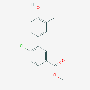 molecular formula C15H13ClO3 B6372507 4-(2-Chloro-5-methoxycarbonylphenyl)-2-methylphenol, 95% CAS No. 1261959-44-7