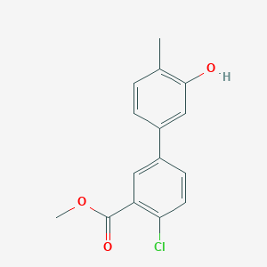 molecular formula C15H13ClO3 B6372513 5-(4-Chloro-3-methoxycarbonylphenyl)-2-methylphenol, 95% CAS No. 1261978-17-9