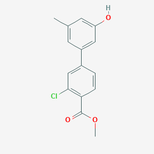 molecular formula C15H13ClO3 B6372516 5-(3-Chloro-4-methoxycarbonylphenyl)-3-methylphenol, 95% CAS No. 1261978-08-8