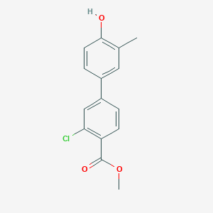 molecular formula C15H13ClO3 B6372517 4-(3-Chloro-4-methoxycarbonylphenyl)-2-methylphenol, 95% CAS No. 1261942-32-8