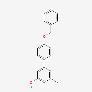molecular formula C20H18O2 B6372620 5-(4-Benzyloxyphenyl)-3-methylphenol, 95% CAS No. 1261949-52-3