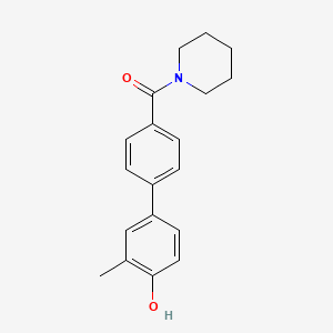 molecular formula C19H21NO2 B6372691 2-Methyl-4-[4-(piperidine-1-carbonyl)phenyl]phenol, 95% CAS No. 1261917-80-9