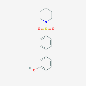 molecular formula C18H21NO3S B6372763 2-Methyl-5-[4-(piperidin-1-ylsulfonyl)phenyl]phenol, 95% CAS No. 1261917-89-8