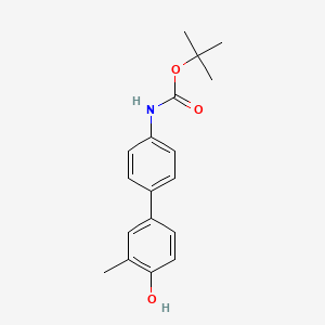 molecular formula C18H21NO3 B6372770 4-(4-BOC-Aminophenyl)-2-methylphenol, 95% CAS No. 1261893-59-7