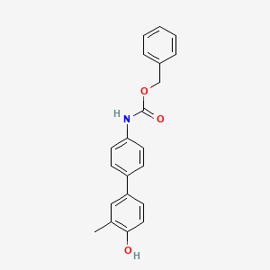 molecular formula C21H19NO3 B6372778 4-(4-Cbz-Aminopheny)-2-methylphenol, 95% CAS No. 1261942-85-1