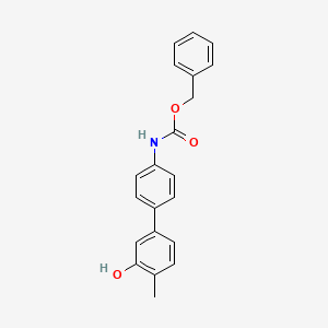 molecular formula C21H19NO3 B6372810 5-(4-Cbz-Aminopheny)-2-methylphenol, 95% CAS No. 1261917-90-1