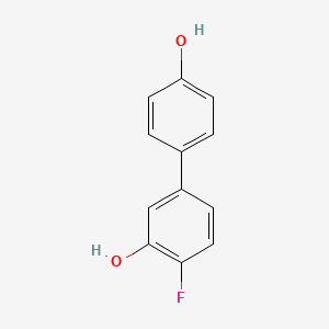 molecular formula C12H9FO2 B6372893 2-Fluoro-5-(4-hydroxyphenyl)phenol, 95% CAS No. 406482-45-9