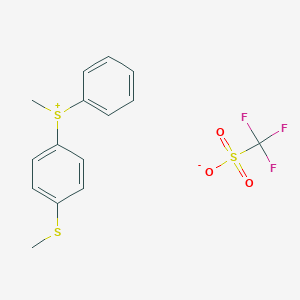 molecular formula C15H15F3O3S3 B063729 (4-甲硫苯基)甲苯酚磺鎓三氟甲磺酸盐 CAS No. 187868-29-7