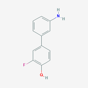 molecular formula C12H10FNO B6372919 4-(3-Aminophenyl)-2-fluorophenol, 95% CAS No. 1261917-93-4