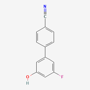 molecular formula C13H8FNO B6372933 5-(4-Cyanophenyl)-3-fluorophenol, 95% CAS No. 1261895-40-2