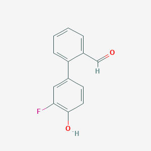 molecular formula C13H9FO2 B6372946 2-Fluoro-4-(2-formylphenyl)phenol, 95% CAS No. 1261988-07-1