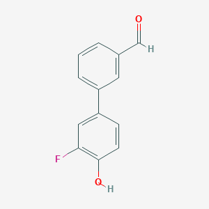 molecular formula C13H9FO2 B6372957 2-Fluoro-4-(3-formylphenyl)phenol, 95% CAS No. 544474-55-7