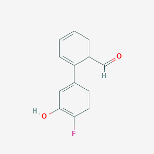 molecular formula C13H9FO2 B6372962 2-Fluoro-5-(2-formylphenyl)phenol, 95% CAS No. 1261917-98-9