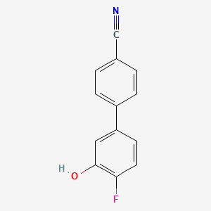 molecular formula C13H8FNO B6372969 5-(4-Cyanophenyl)-2-fluorophenol, 95% CAS No. 1261897-15-7