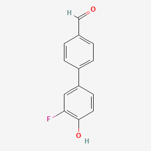 molecular formula C13H9FO2 B6372974 2-Fluoro-4-(4-formylphenyl)phenol, 95% CAS No. 1203988-32-2