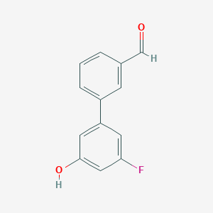 molecular formula C13H9FO2 B6372999 3-Fluoro-5-(3-formylphenyl)phenol, 95% CAS No. 1261988-14-0