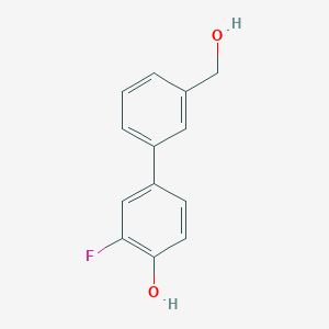 molecular formula C13H11FO2 B6373060 2-Fluoro-4-(3-hydroxymethylphenyl)phenol, 95% CAS No. 1261890-23-6