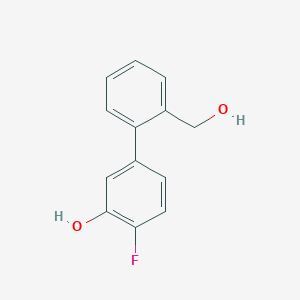 molecular formula C13H11FO2 B6373062 2-Fluoro-5-(2-hydroxymethylphenyl)phenol, 95% CAS No. 1261943-56-9