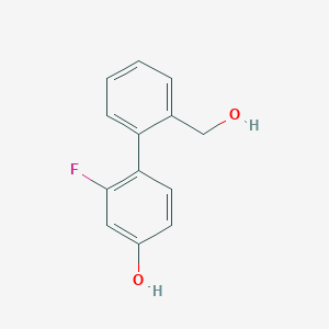 molecular formula C13H11FO2 B6373075 3-Fluoro-4-(2-hydroxymethylphenyl)phenol, 95% CAS No. 1262001-76-2