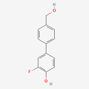 molecular formula C13H11FO2 B6373094 2-Fluoro-4-(4-hydroxymethylphenyl)phenol, 95% CAS No. 1261949-71-6