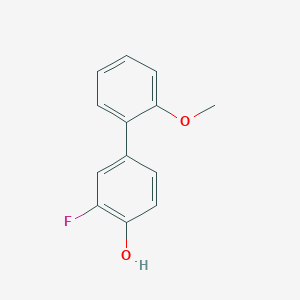 molecular formula C13H11FO2 B6373116 2-Fluoro-4-(2-methoxyphenyl)phenol, 95% CAS No. 1261895-42-4