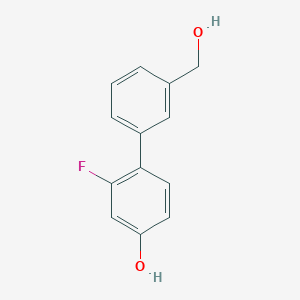 molecular formula C13H11FO2 B6373119 3-Fluoro-4-(3-hydroxymethylphenyl)phenol, 95% CAS No. 1261890-31-6