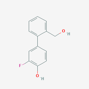 molecular formula C13H11FO2 B6373137 2-Fluoro-4-(2-hydroxymethylphenyl)phenol, 95% CAS No. 1261997-32-3