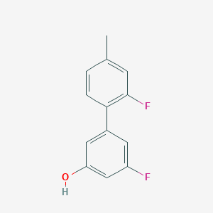 molecular formula C13H10F2O B6373196 3-Fluoro-5-(2-fluoro-4-methylphenyl)phenol, 95% CAS No. 1261890-34-9
