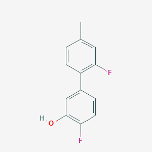 molecular formula C13H10F2O B6373211 2-Fluoro-5-(2-fluoro-4-methylphenyl)phenol, 95% CAS No. 1261888-55-4