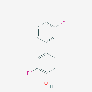molecular formula C13H10F2O B6373232 2-Fluoro-4-(3-fluoro-4-methylphenyl)phenol, 95% CAS No. 1261997-36-7